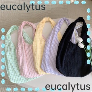 Eucalytus1 กระเป๋าถือ กระเป๋าสะพายไหล่ ผ้าแคนวาส ทรงโท้ท ขนาดใหญ่ จุของได้เยอะ เข้ากับทุกการแต่งกาย แฟชั่นสําหรับสตรี