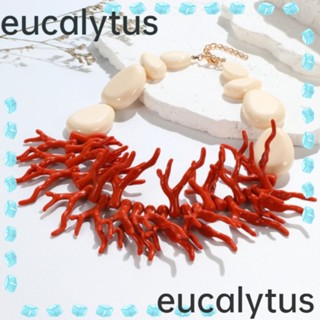 Eucalytus1 สร้อยคอโซ่เรซิ่นสังเคราะห์ จี้เขากวาง สร้างสรรค์ แฟชั่น สําหรับผู้หญิง