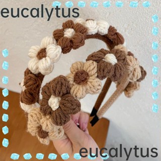 Eucalytus1 ที่คาดผม ผ้าถัก กันลื่น ลายดอกไม้น่ารัก ล้างหน้า อุปกรณ์เสริม สําหรับผู้หญิง