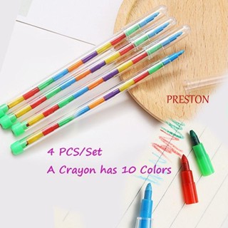 Preston ดินสอสีน้ํามัน สีพาสเทล 10 สี สําหรับวาดภาพระบายสี ศิลปะ สํานักงาน โรงเรียน