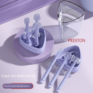 Preston แปรงสีฟันเด็กทารก ประจําวัน เด็ก แมนนวล แปรงสีฟันทําความสะอาดฟัน นวดฟัน ทารก ช่องปาก ดูแลลิ้น เคลือบทําความสะอาด