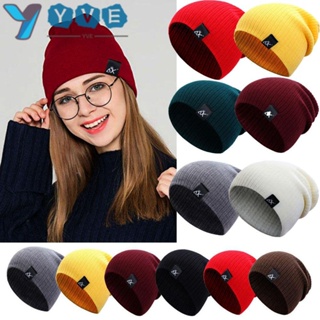 Yve หมวกบีนนี่ลําลอง ผ้าถัก 12 สี สําหรับผู้หญิง และผู้ชาย