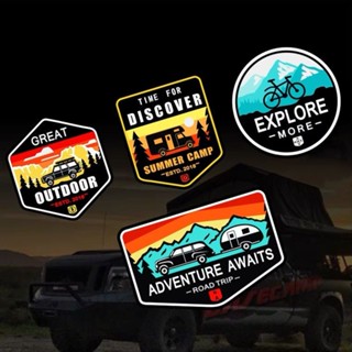 สติกเกอร์สะท้อนแสง กันน้ํา ลาย Adventure Off-Road Family สําหรับติดตกแต่งรถยนต์ รถบ้าน ตั้งแคมป์