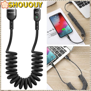 Shououy สายเคเบิล USB ไฟแสดงสถานะ LED แบบถัก ชาร์จเร็ว