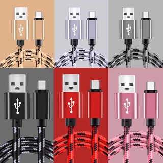 0.25 เมตร 1 เมตร 2 เมตร 2.4A Micro Usb สายชาร์จ Fast ชาร์จไนลอนข้อมูลสายโทรศัพท์สําหรับ OPPO Vivo