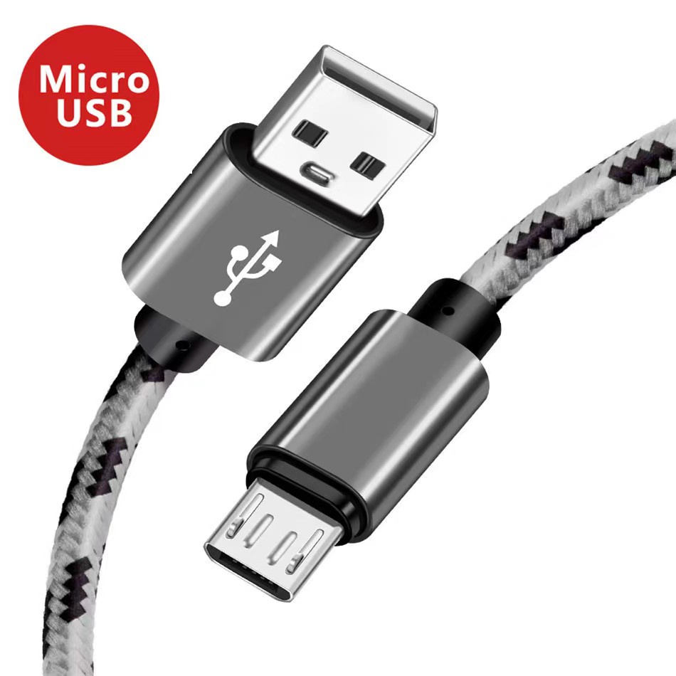 0.25 เมตร 1 เมตร 2 เมตร 2.4A Micro Usb สายชาร์จ Fast ชาร์จไนลอนข้อมูลสายโทรศัพท์สําหรับ OPPO Vivo