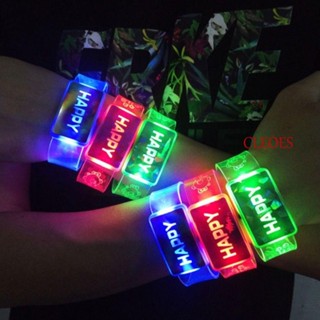 Cleoes สายรัดข้อมือเรืองแสง Led เรืองแสง ของเล่นแฟนคลับ ของขวัญเด็ก ของเล่นเรืองแสง สร้อยข้อมือแฮปปี้ สําหรับงานแต่งงาน เทศกาล ปาร์ตี้ สว่างขึ้น ของเล่น สร้อยข้อมือเรืองแสง กระพริบ สายรัดข้อมือ