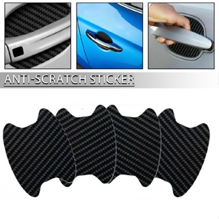 Jacansi 4x Carbon Fiber Car Door Handle Anti-Scratch Protector Film Stickers Accessories