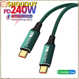 Shououy สายชาร์จ USB C QC 4.0 240W สําหรับแล็ปท็อป แท็บเล็ต