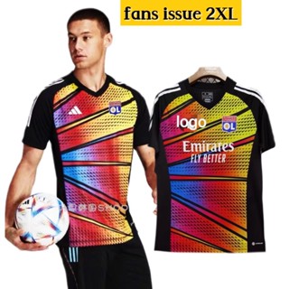 เสื้อกีฬาแขนสั้น ลายทีมชาติฟุตบอล Lyon Fan version 23-24 ชุดเยือน สําหรับผู้ชาย ไซซ์ S-2XL