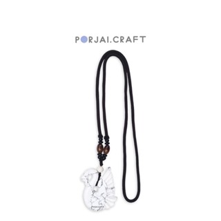 Howlite Swan Necklace สร้อยคอหงส์ ฮาวไลต์