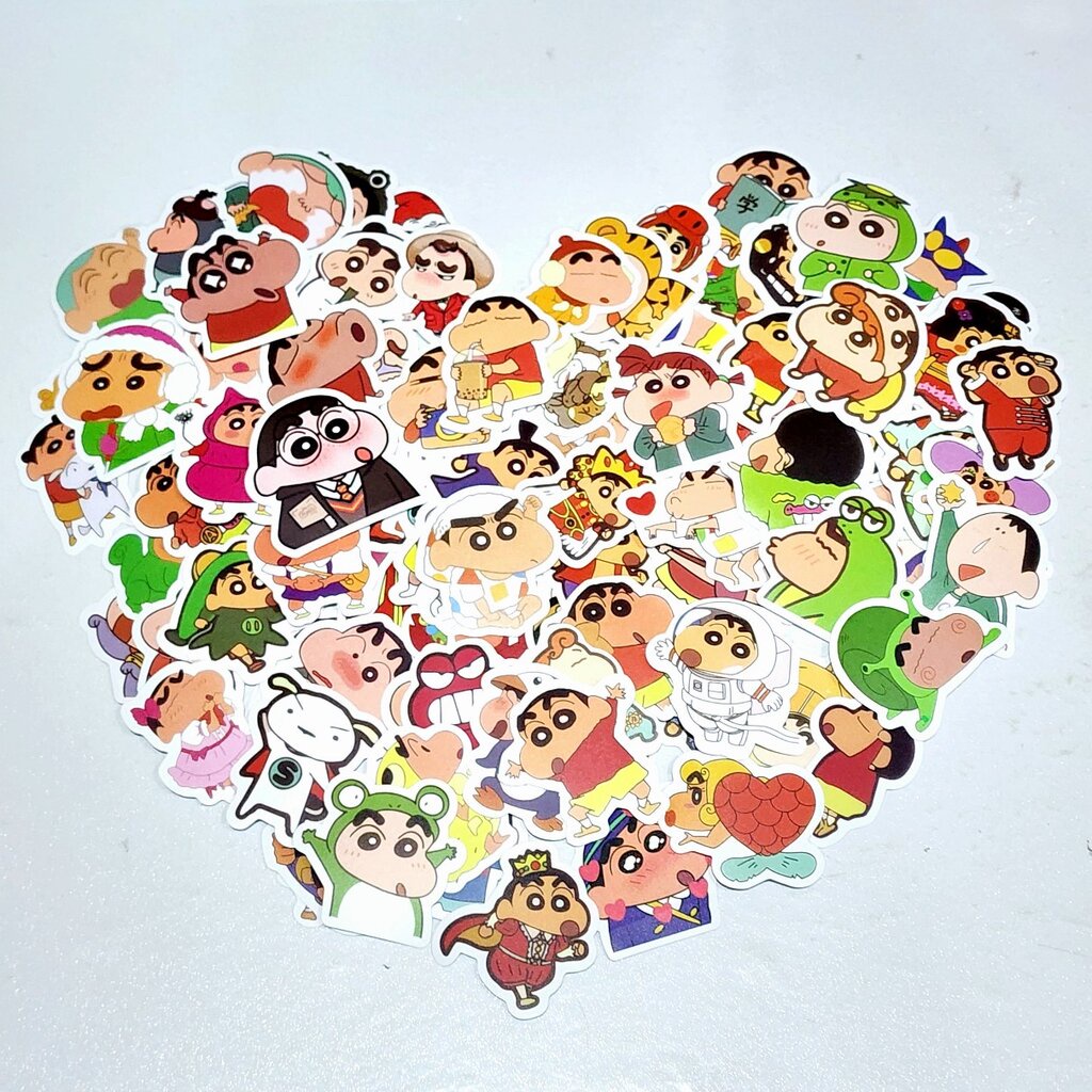 สติ๊กเกอร์ ชินจัง (ชุด4) เนื้อกระดาษ เคลือบด้าน ลายน่ารัก กวนๆ (100 ชิ้น) เยอะจุใจ คุ้มสุดๆ
