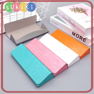 Sukiki แว่นตากันแดด หนัง PU แบบพกพา กันแรงดัน สีพื้น สําหรับผู้ชาย 5 สี