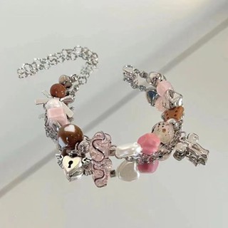 Shopkeepers selection# summer ice American bracelet ~ fresh ice transparent love bracelet female niche design sense handmade beaded bracelet 8.25N