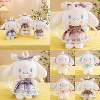 Maurice Cinnamoroll กระเป๋าเป้สะพายหลัง ลายสก๊อต แบบพกพา ตุ๊กตาการ์ตูนสุนัข สตรีทแวร์