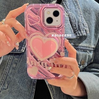 เคสโทรศัพท์มือถือ แบบนิ่ม ลายหัวใจ สีชมพู สําหรับ Apple Iphone 13 14ProMax 12 11 XS XR X