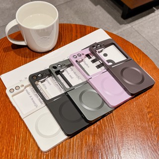 เคสป้องกันโทรศัพท์มือถือซิลิโคน แบบนิ่ม แม่เหล็ก บางพิเศษ สําหรับ Samsung Galaxy Z Flip5 w23flip 4th 5th Z Flip4 z5