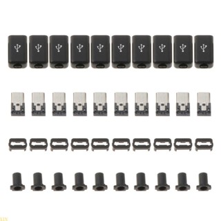 Xin ปลั๊กเชื่อมต่อ Micro USB ตัวผู้ 4 Pin สําหรับฝาครอบพลาสติก 4 i 10 ชุด