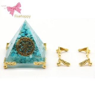 พีระมิดเรซิ่นคริสตัล เครื่องประดับตกแต่งบ้าน 4 ชิ้น [fivehappy.th]