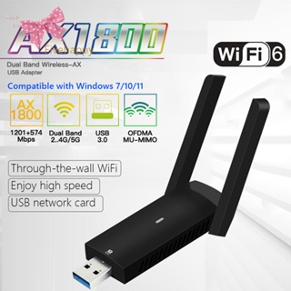 ใหม่ อะแดปเตอร์ไร้สาย FU-AX1800 Dual Band 2.4 5G WiFi 6 สําหรับ Windows 7 10 11 Lapto [fivehappy.th]