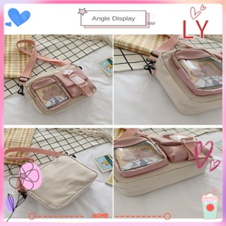 Ly Kawaii กระเป๋าสะพายข้าง ผ้าแคนวาสใส ทรงสี่เหลี่ยม ขนาดเล็ก แฟชั่น สําหรับนักเรียนหญิง