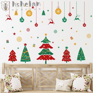 Hshelan สติกเกอร์ติดผนัง ลาย Merry Christmas ปี สําหรับตกแต่งบ้าน หน้าต่าง