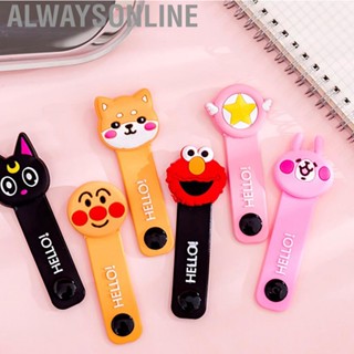 Alwaysonline Cartoon Cable Winder Lovely Silicone Wire Ties Botton  Cord Organizer Headphone Holder