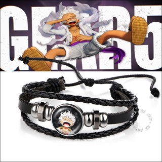 [EZ Art] Luffy Gear 5th Edition สร้อยข้อมือ สายหนังถัก หลายชั้น ลายการ์ตูนอนิเมะ One Piece