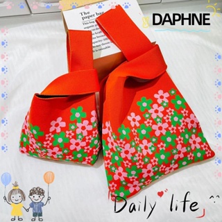 Daphne กระเป๋าถือถัก ลายดอกไม้ ความจุสูง แฟชั่นสําหรับผู้หญิง