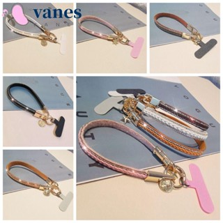 Vanes1 สายคล้องโทรศัพท์มือถือหนัง ประดับพลอยเทียม กันหาย ทนทาน แบบพกพา