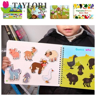 Taylor1 หนังสือสติกเกอร์ รูปสัตว์ ผัก แบบเงียบ สําหรับติดรถยนต์ DIY