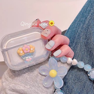 เคสหูฟังบลูทูธ ลายช่อดอกไม้ สไตล์เกาหลี สําหรับ Airpods 2 Airpods Pro