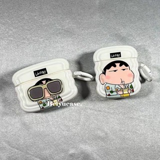 แว่นตากันแดดการ์ตูนน่ารัก Crayon Shin-Chan เคสป้องกัน3สำหรับคู่รักเคสหูฟัง Pro สามมิติรุ่น1/2