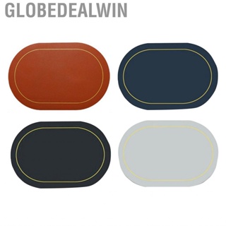 Globedealwin Oval  Placemat  Decorative Non Slip Safe Dinner Bowl Pad Practical Insulation Oil Proof for Hotel Party
