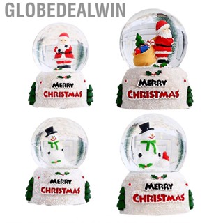 Globedealwin Desktop Crystal Ball Ornaments  Glass Resin Christmas Glowing English for Office