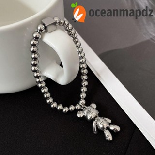 Oceanmapdz Baer สร้อยข้อมือ สเตนเลส ลายสัตว์/ราศีหัวใจ สไตล์เกาหลี สําหรับเด็กผู้หญิง