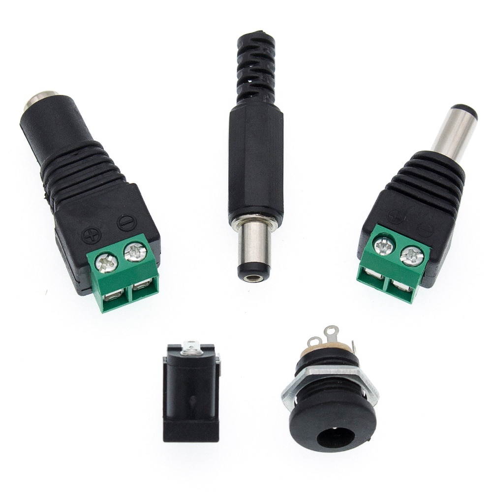 10pcs DC-005/DC-022 DC Power Jack Socket Plug Male/Female Connector DC005 5.5*2.1 มม.2.1