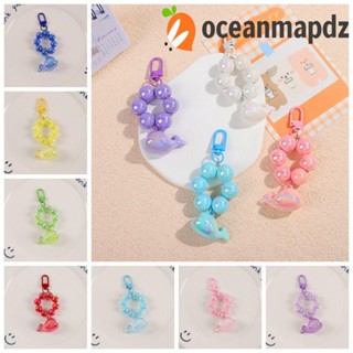 Oceanmapdz พวงกุญแจรถยนต์ ลูกปัดเรซิ่น รูปการ์ตูนปลาวาฬ ปลาวาฬ หลากสีสัน แฮนด์เมด สําหรับผู้หญิง