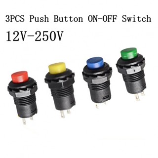 ⚡NEW 8⚡Button Switch Push Button Round SPST Switch 12 Mm 12v-250v 2 Pins 3 Pcs