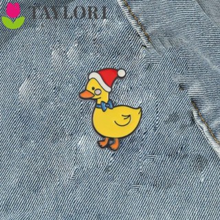 Taylor1 เข็มกลัด โลหะผสม ลายการ์ตูนเป็ด ไก่ สีเหลือง สไตล์เกาหลี