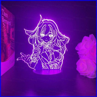 Gp1 โคมไฟกลางคืน LED รูปอนิเมะ Honkai Impact 3rd Elysia Yae Sakura 3d ชาร์จ USB สําหรับตกแต่งบ้าน PG1