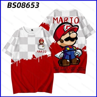 เสื้อยืดแขนสั้นลําลอง พิมพ์ลายกราฟฟิค Super Mario Bros 3 มิติ พลัสไซซ์ สําหรับเด็ก และผู้ใหญ่ PG1 GP1