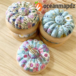 Oceanmapdz หมอนเข็มเย็บผ้า ฐานไม้ รูปฟักทอง DIY