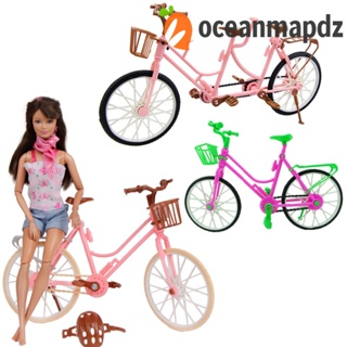 Oceanmapdz จักรยานตุ๊กตาพลาสติก สีชมพู สีเขียว ขนาดเล็ก สร้างสรรค์ อุปกรณ์เสริม สําหรับตุ๊กตา