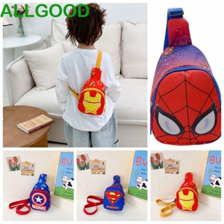 Allgoods กระเป๋าคาดอก ผ้าไนล่อน พิมพ์ลาย Marvel Spiderman ขนาดเล็ก สําหรับเด็กอนุบาล