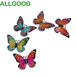 Allgoods จี้โลหะ รูปผีเสื้อ แมลง 3D ติดตั้งง่าย กันสนิม สําหรับตกแต่งผนังบ้าน