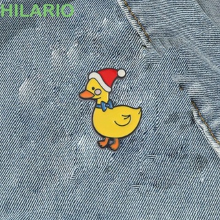 Hilario เข็มกลัด โลหะผสม เคลือบไฟฟ้า ลายการ์ตูนเป็ด ไก่ สีเหลือง สไตล์เกาหลี สําหรับผู้หญิง