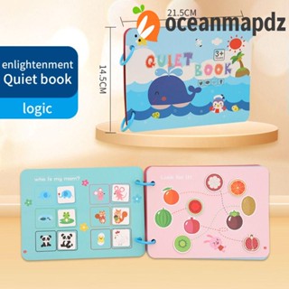 Oceanmapdz หนังสือสติกเกอร์ ลายการ์ตูนสัตว์น่ารัก ใช้ซ้ําได้ ไร้เสียง สําหรับเด็กทารก