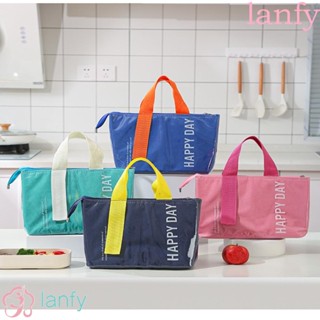 Lanfy กระเป๋าปิกนิก ขนาดใหญ่ ฉนวนกันความร้อน เย็น เก็บอาหาร ระบายความร้อน กันน้ํา คราบเลียนแบบ หลากสี สําหรับตั้งแคมป์