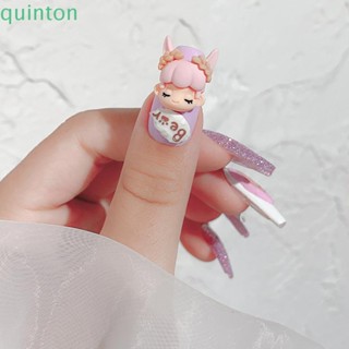 Quinton ตุ๊กตาเด็กผู้หญิงน่ารัก สีแคนดี้ สําหรับตกแต่งเล็บ DIY